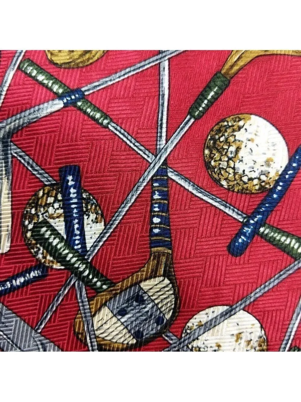 Claybrooke Red Golf Clubs Silk Tie